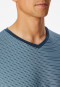 Pigiama breve a righe con scollatura a V blu denim - Long Life Soft
