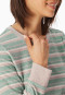Pigiama lunghezza polsini in spugna a righe verde - Casual Essentials