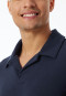 Pyjama long interlock col polo bleu nuit - Selected Premium Warming
