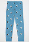 Pyjama long coton bio poignet étoiles lune bleu clair - Natural Love