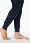 Pigiama lungo con polsini a righe blu notte - Casual Essentials