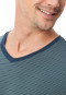 Schlafanzug lang Streifen dunkelblau - Long Life Soft