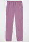 Schlafanzug lang Sweatwear Bündchen mauve - Nightwear