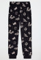 Pigiama lungo in velluto graffiti nero - Nightwear