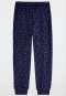 Pigiama lungo in velluto stelle blu notte - Nightwear