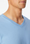 Tee-shirt manches courtes encolure en V bleu pacifique - Mix+Relax