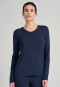 Shirt long-sleeved modal V-neck blue - Mix & Relax