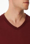 Shirt langarm V-Ausschnitt burgund - Mix+Relax