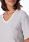 Chemise de nuit manches courtes large nervure gris chiné - Casual Nightwear