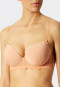 T-shirt bra with cup and underwire lace peach - Feminine Lace