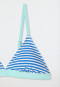 Kit bikini triangle tricot SFP 40+ recyclé rayures aquarium - Aqua