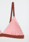 Set bikini a triangolo in tessuto a maglia SPF40+ riciclato a strisce rosa fuchsia - Ciano