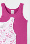 2-pack vests Smileys pink/ white - Fine Rib