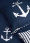 Reversible bed linen 2-piece renforcé anchor stripes navy/white - SCHIESSER Home