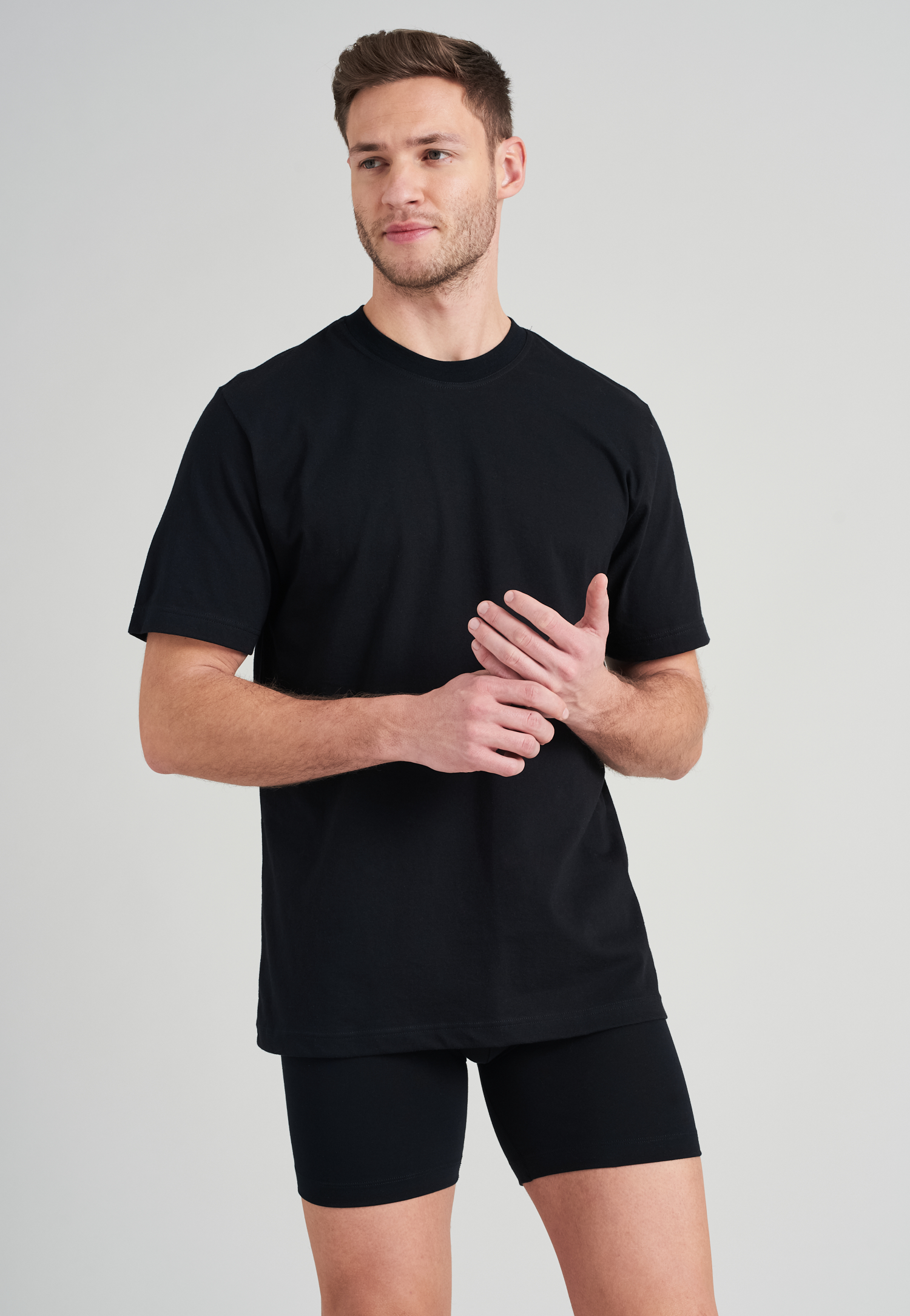 Image of American T-Shirts Rundhals 2er-Pack schwarz - Essentials 3XL