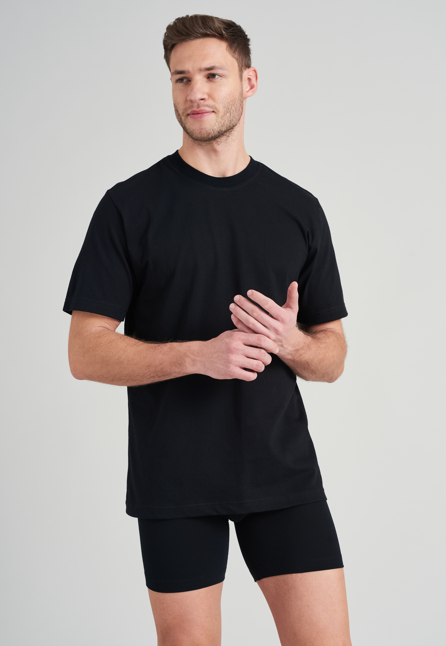 Image of American T-Shirts Rundhals 2er-Pack schwarz - Essentials S